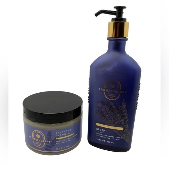 B&BW Lot of Lavender & Vanilla Shea Sugar Body Scrub & Moisturizing Body Lotion - Picture 1 of 3